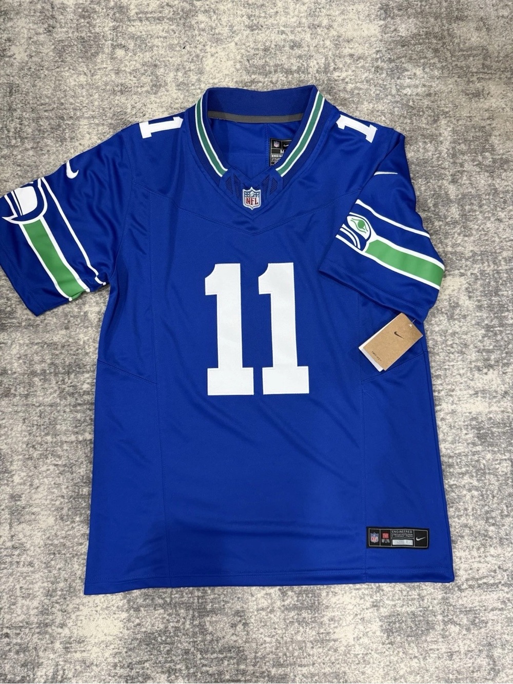 Jaxon Smith-Njigba Stitched Vapor Royal Jersey Blue